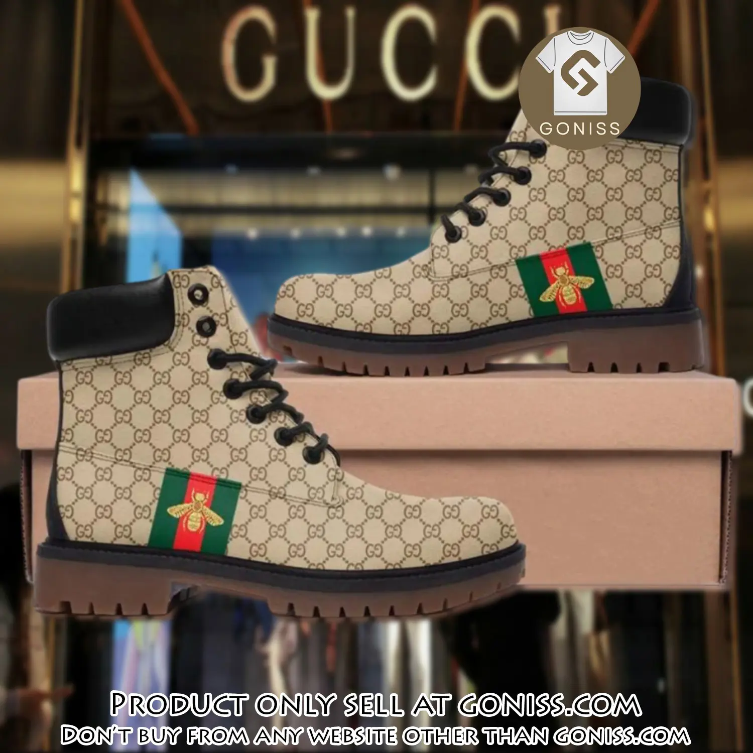 Gucci bee beige luxury brand boots premium gifts for men women gn5540115